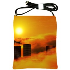 City Sun Clouds Smog Sky Yellow Shoulder Sling Bag