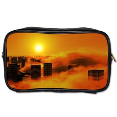 City Sun Clouds Smog Sky Yellow Toiletries Bag (one Side)