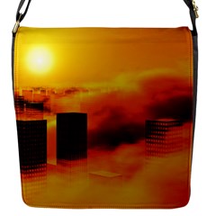 City Sun Clouds Smog Sky Yellow Flap Closure Messenger Bag (s) by HermanTelo