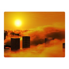 City Sun Clouds Smog Sky Yellow Double Sided Flano Blanket (mini) 