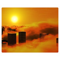 City Sun Clouds Smog Sky Yellow Double Sided Flano Blanket (medium)  by HermanTelo