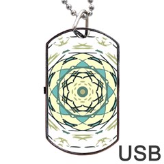 Circle Vector Background Abstract Dog Tag Usb Flash (one Side)