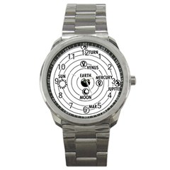 Earth Geocentric Jupiter Mars Sport Metal Watch by HermanTelo