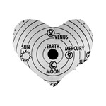 Earth Geocentric Jupiter Mars Standard 16  Premium Heart Shape Cushions Front