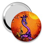 Funny Giraffe In The Night 3  Handbag Mirrors Front