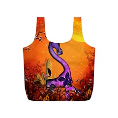 Funny Giraffe In The Night Full Print Recycle Bag (s) by FantasyWorld7