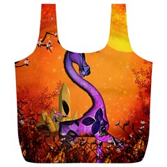 Funny Giraffe In The Night Full Print Recycle Bag (xl) by FantasyWorld7