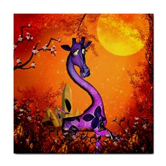 Funny Giraffe In The Night Tile Coasters by FantasyWorld7