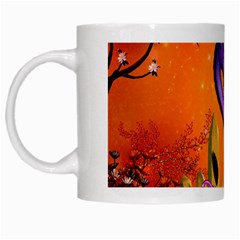 Funny Giraffe In The Night White Mugs by FantasyWorld7