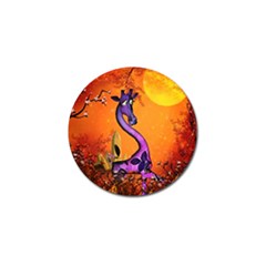 Funny Giraffe In The Night Golf Ball Marker by FantasyWorld7