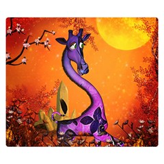 Funny Giraffe In The Night Double Sided Flano Blanket (small)  by FantasyWorld7