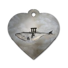 Awesome Whale In The Sky Dog Tag Heart (one Side) by FantasyWorld7