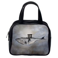 Awesome Whale In The Sky Classic Handbag (one Side) by FantasyWorld7