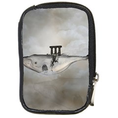 Awesome Whale In The Sky Compact Camera Leather Case by FantasyWorld7