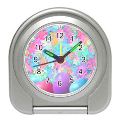 Eggs Happy Easter Rainbow Travel Alarm Clock by HermanTelo