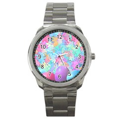 Eggs Happy Easter Rainbow Sport Metal Watch