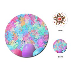 Eggs Happy Easter Rainbow Playing Cards (round)