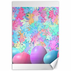 Eggs Happy Easter Rainbow Canvas 12  X 18  by HermanTelo