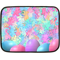 Eggs Happy Easter Rainbow Double Sided Fleece Blanket (mini) 