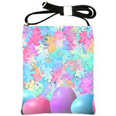 Eggs Happy Easter Rainbow Shoulder Sling Bag