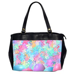 Eggs Happy Easter Rainbow Oversize Office Handbag (2 Sides) by HermanTelo