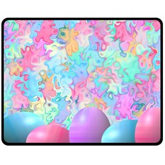 Eggs Happy Easter Rainbow Fleece Blanket (medium) 