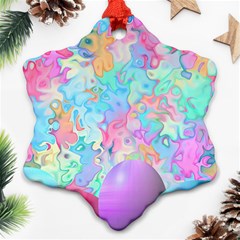 Eggs Happy Easter Rainbow Snowflake Ornament (two Sides)