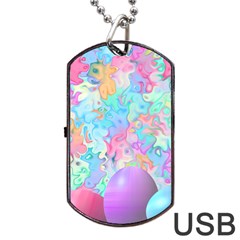 Eggs Happy Easter Rainbow Dog Tag Usb Flash (one Side) by HermanTelo