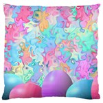 Eggs Happy Easter Rainbow Large Cushion Case (One Side) Front