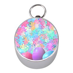 Eggs Happy Easter Rainbow Mini Silver Compasses