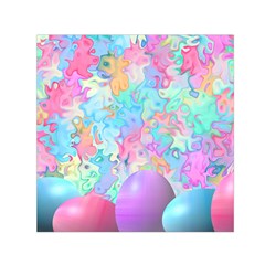 Eggs Happy Easter Rainbow Small Satin Scarf (square)