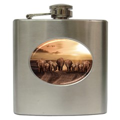 Elephant Dust Road Africa Savannah Hip Flask (6 Oz) by HermanTelo