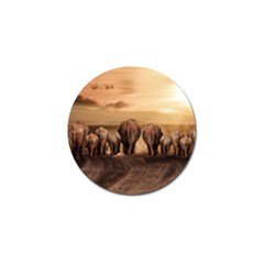 Elephant Dust Road Africa Savannah Golf Ball Marker