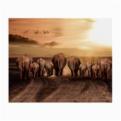 Elephant Dust Road Africa Savannah Small Glasses Cloth by HermanTelo