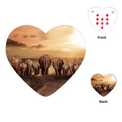 Elephant Dust Road Africa Savannah Playing Cards (heart)