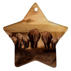 Elephant Dust Road Africa Savannah Star Ornament (two Sides) by HermanTelo