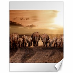 Elephant Dust Road Africa Savannah Canvas 12  X 16 