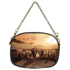 Elephant Dust Road Africa Savannah Chain Purse (one Side)