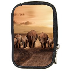 Elephant Dust Road Africa Savannah Compact Camera Leather Case by HermanTelo