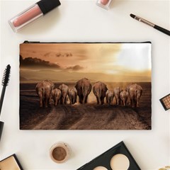 Elephant Dust Road Africa Savannah Cosmetic Bag (large)