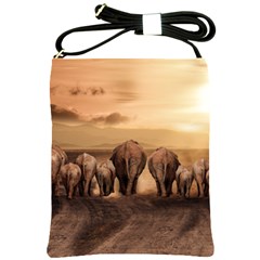 Elephant Dust Road Africa Savannah Shoulder Sling Bag