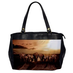 Elephant Dust Road Africa Savannah Oversize Office Handbag by HermanTelo