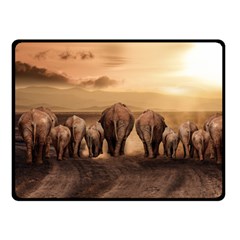 Elephant Dust Road Africa Savannah Fleece Blanket (small)