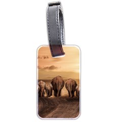 Elephant Dust Road Africa Savannah Luggage Tag (two Sides) by HermanTelo