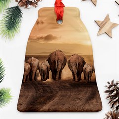 Elephant Dust Road Africa Savannah Ornament (bell) by HermanTelo