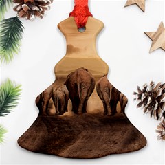 Elephant Dust Road Africa Savannah Christmas Tree Ornament (two Sides) by HermanTelo