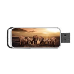 Elephant Dust Road Africa Savannah Portable Usb Flash (two Sides) by HermanTelo