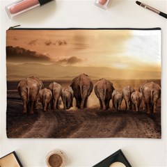 Elephant Dust Road Africa Savannah Cosmetic Bag (xxxl) by HermanTelo