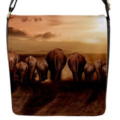 Elephant Dust Road Africa Savannah Flap Closure Messenger Bag (s)