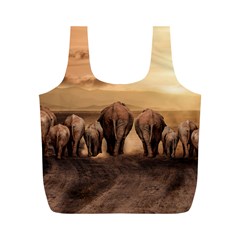 Elephant Dust Road Africa Savannah Full Print Recycle Bag (m)